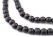 Dark Grey Round Natural Wood Beads (8mm) - The Bead Chest