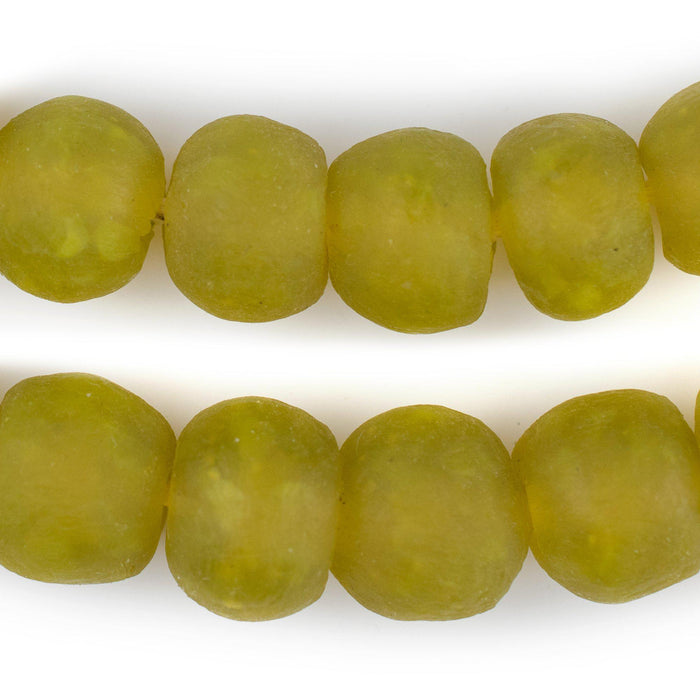 Corn Yellow Recycled Glass Beads (18mm) - The Bead Chest