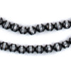 Silver-Inlaid Striped Black Coral Arabian Prayer Beads (8mm)