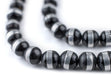 Silver-Inlaid Striped Black Coral Arabian Prayer Beads (8mm) - The Bead Chest