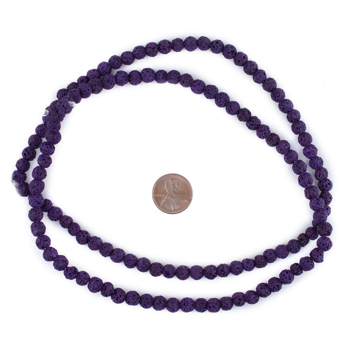 Purple Volcanic Lava Beads (6mm) - The Bead Chest
