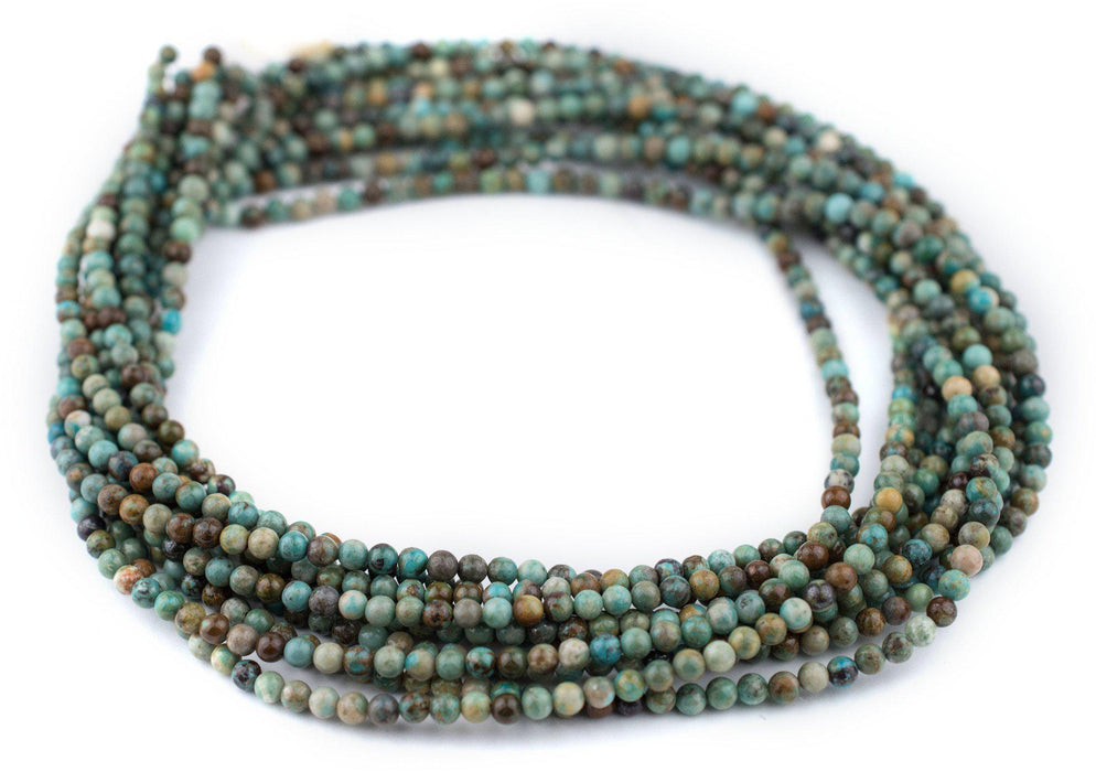 Green Round Turquoise Beads (4mm) - The Bead Chest