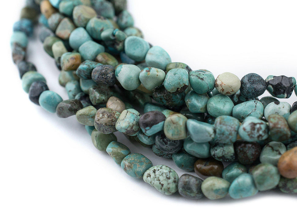 Earth Aqua Turquoise Nugget Beads (5-7mm) - The Bead Chest