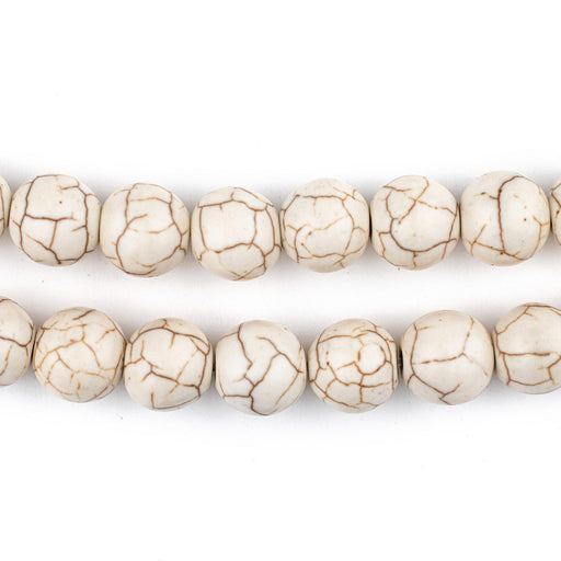 Round White Calcutta-Style Stone Beads (10mm) - The Bead Chest