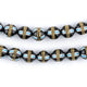 Blue French Cross Round Brass-Inlaid Arabian Prayer Beads - The Bead Chest