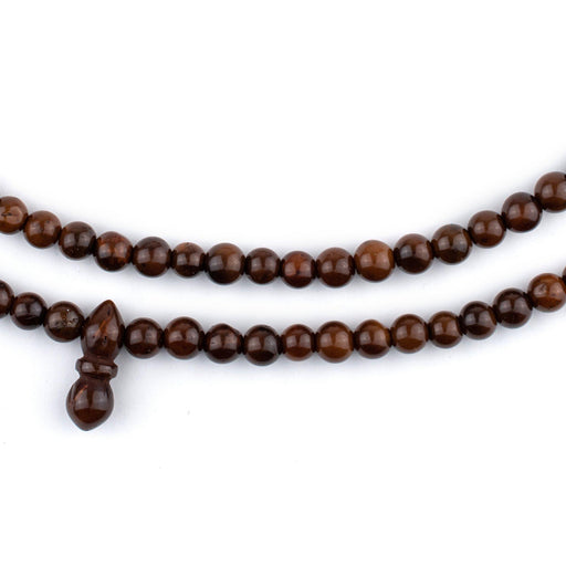 Dark Brown Round Wooden Arabian Prayer Beads (4mm) - The Bead Chest