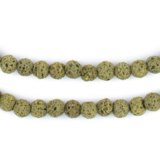 Lime Green Volcanic Lava Beads (6mm) - The Bead Chest