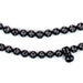 Black Silver-Inlaid "Stripe Design" Arabian Prayer Beads (6mm) - The Bead Chest