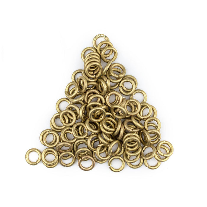 6mm Brass Round Jump Rings (Approx 100 pieces) - The Bead Chest