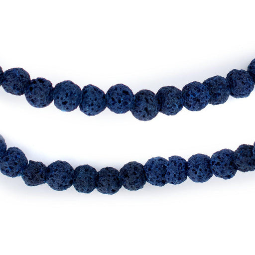 Indigo Blue Volcanic Lava Beads (6mm) - The Bead Chest