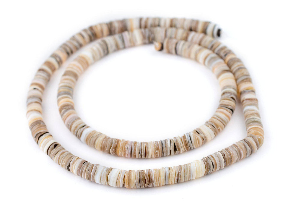 Rustic Matte Natural Shell Heishi Beads (8mm) - The Bead Chest
