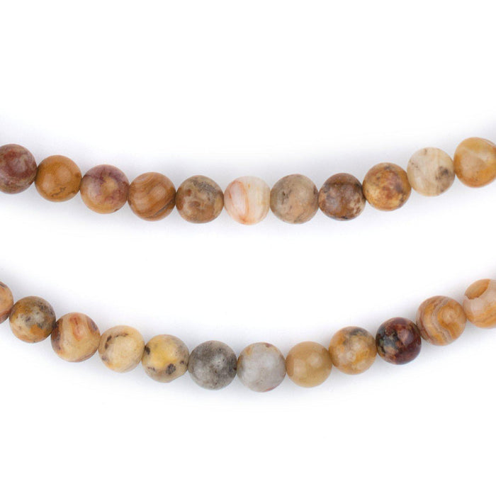 Round Crazy Lace Agate Beads (6mm) - The Bead Chest
