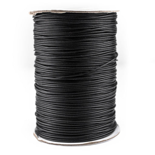1mm Black Waxed Polyester Cord (500ft) - The Bead Chest