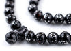Black Silver-Inlaid "Diamond Design" Arabian Prayer Beads (6mm) - The Bead Chest