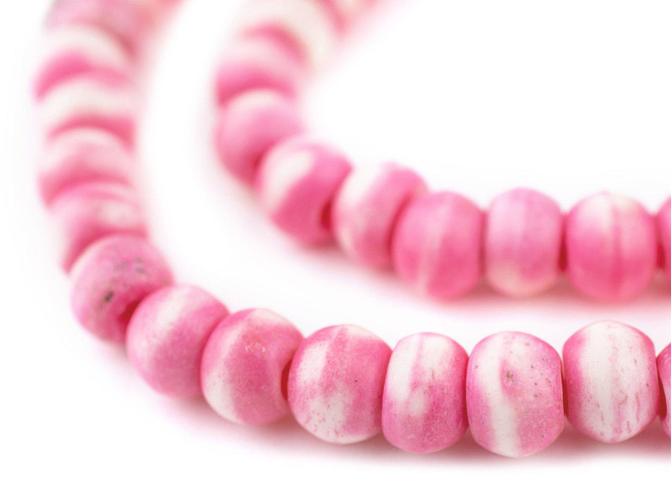Pink Rustic Bone Mala Beads (8mm) - The Bead Chest