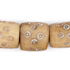 Carved Eye Light Brown Bone Beads (Barrel)