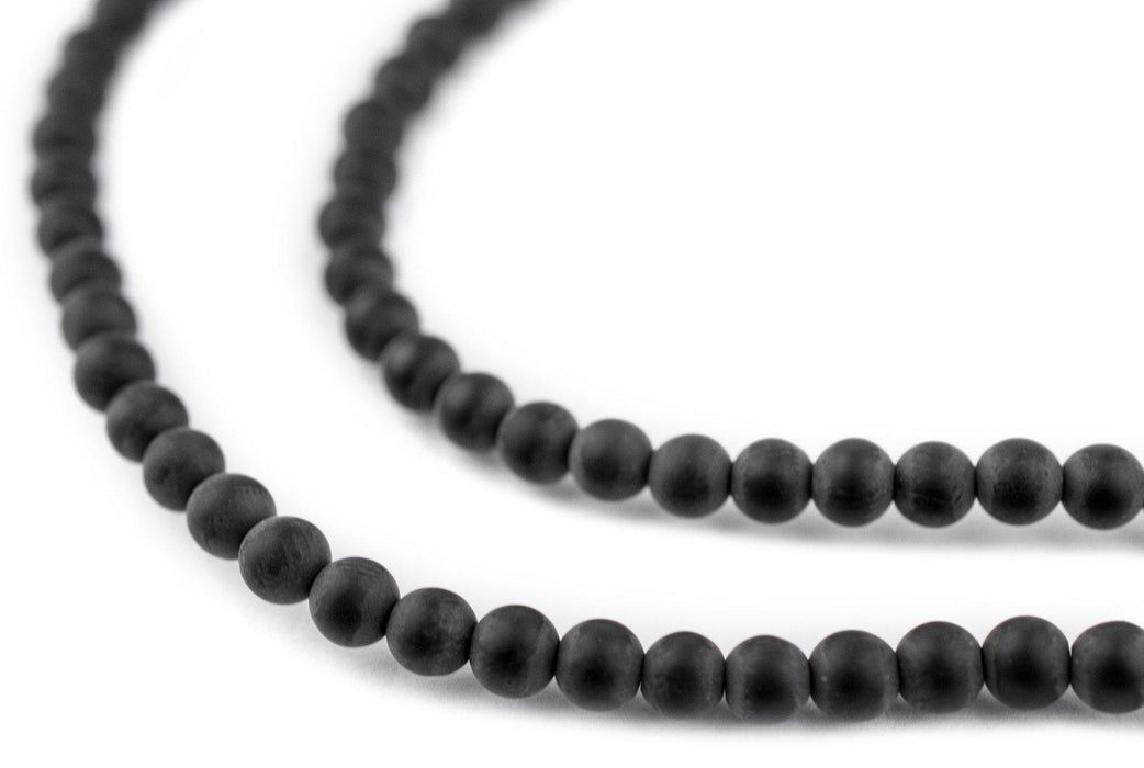 Matte Round Black Onyx Beads (4mm) - The Bead Chest
