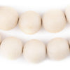 Cream Unwaxed Natural Wood Beads (20mm)
