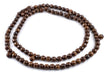 Brown Silver-Inlaid Round Arabian Prayer Beads (10mm) - The Bead Chest