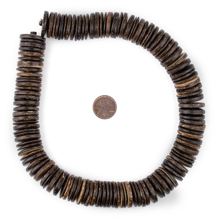 Chocolate Disk Coconut Shell Beads (20mm) - The Bead Chest