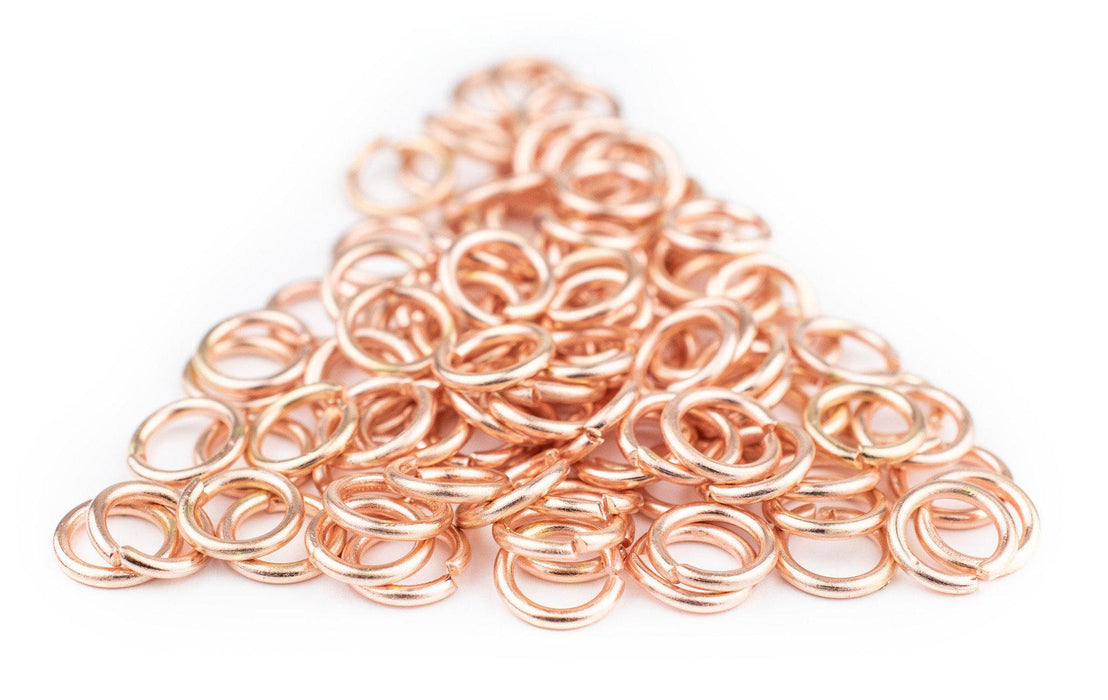 8mm Copper Round Jump Rings (Approx 100 pieces) - The Bead Chest