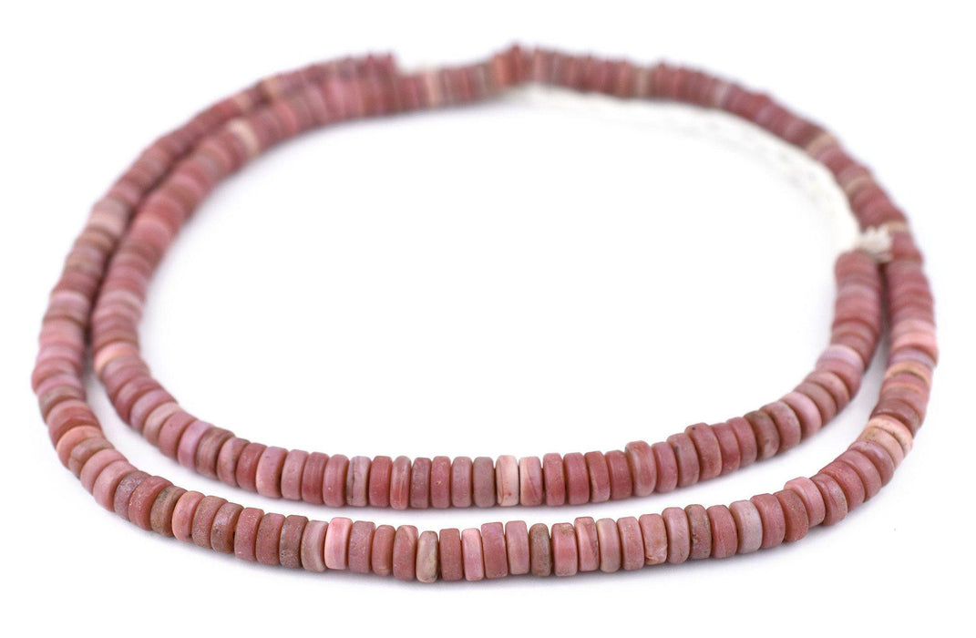 Vintage-Style Pink Java Glass Button Beads (8mm) - The Bead Chest