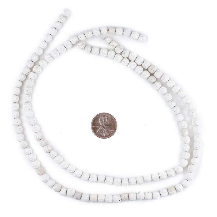 White Volcanic Lava Beads (6mm) - The Bead Chest