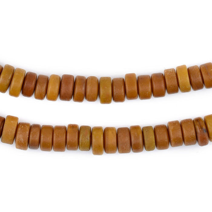 Honey Brown Java Glass Button Beads (8mm) - The Bead Chest