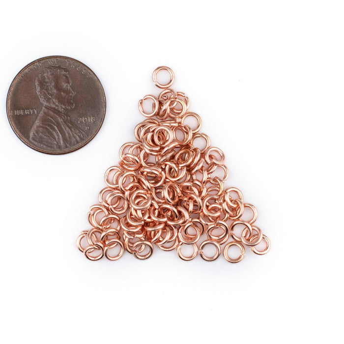 4mm Copper Round Jump Rings (Approx 100 pieces) - The Bead Chest