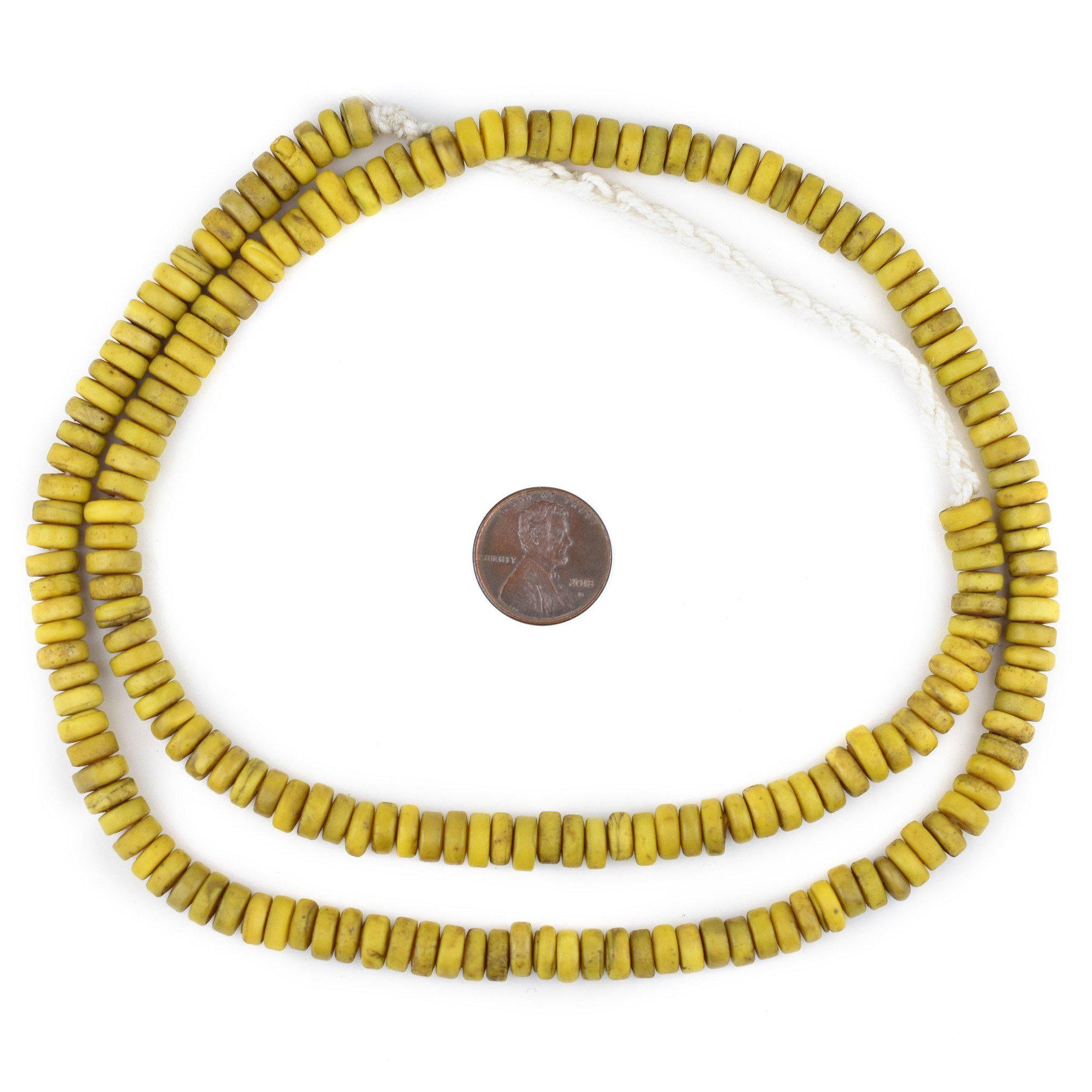 VintageStyle Yellow Java Glass Button Beads (8mm) — The Bead Chest