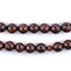 Cherry Red Silver-Inlaid Round Arabian Prayer Beads (9mm)