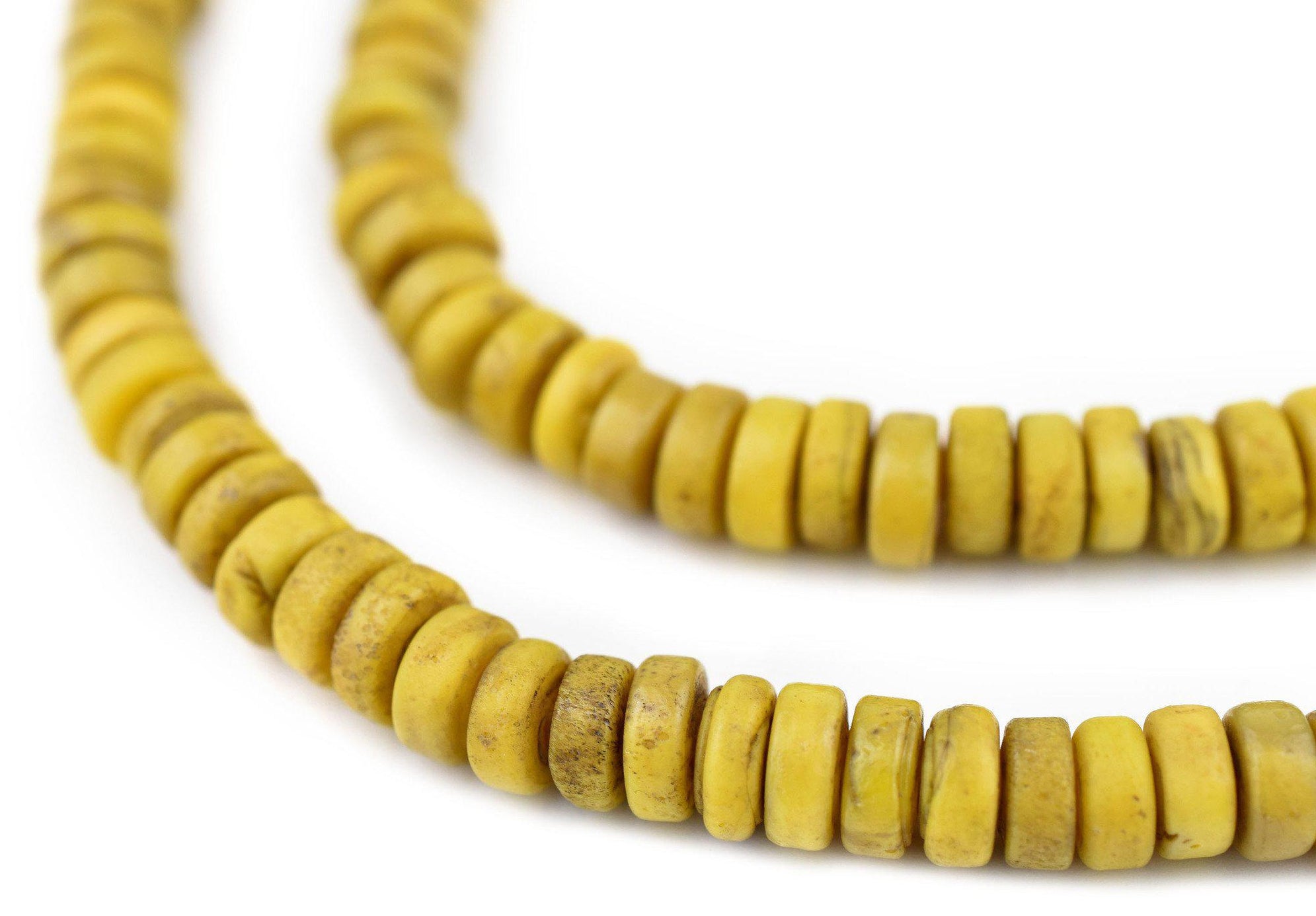 VintageStyle Yellow Java Glass Button Beads (8mm) — The Bead Chest