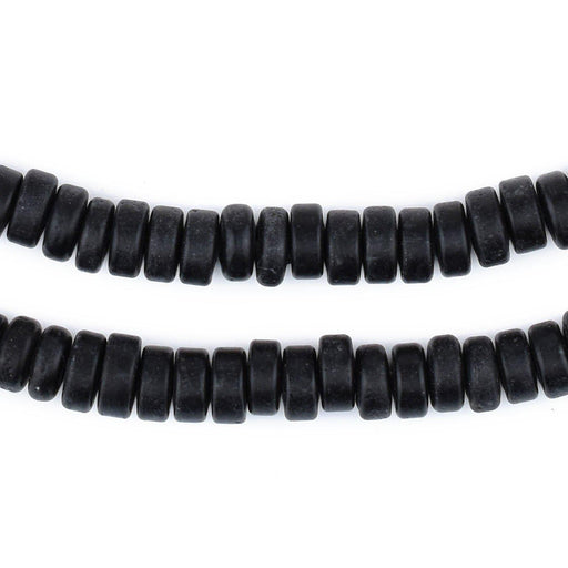 Black Java Glass Button Beads (8mm)
