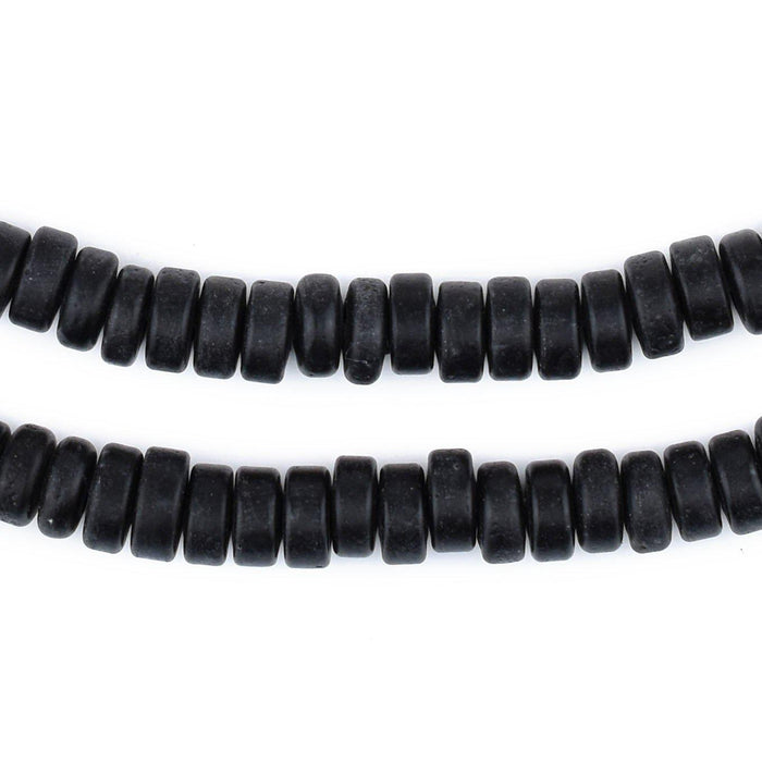 Black Java Glass Button Beads (8mm) - The Bead Chest