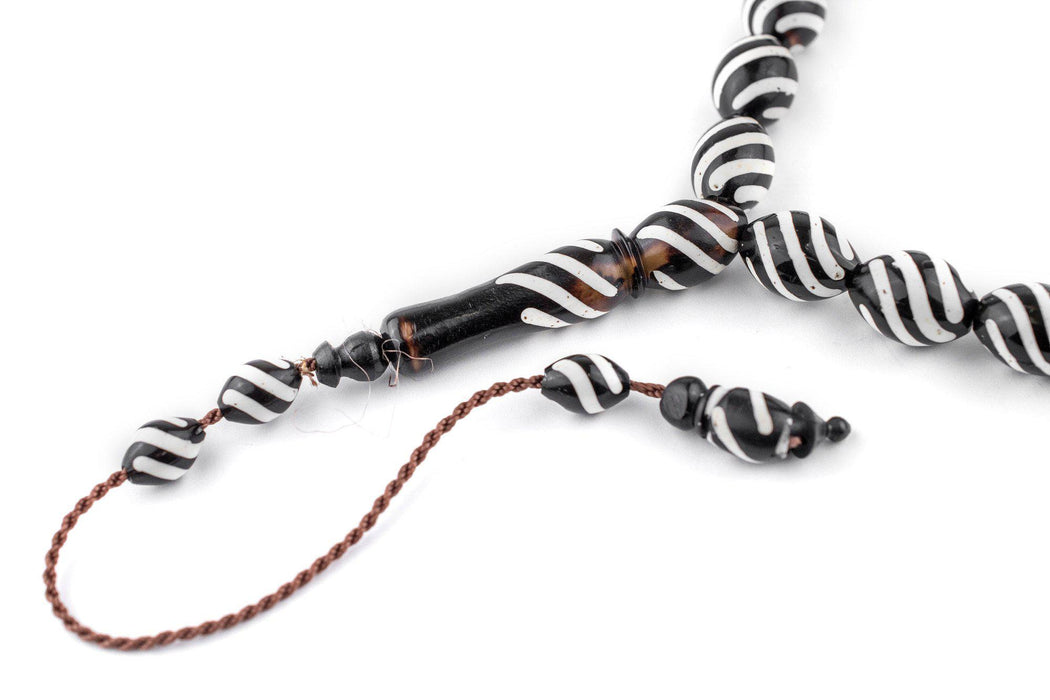 Zebra Design Oval Arabian Prayer Beads - The Bead Chest
