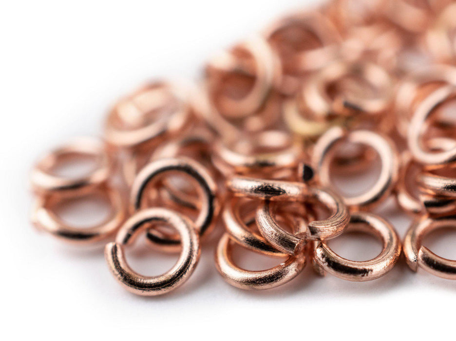 4mm Copper Round Jump Rings (Approx 100 pieces) - The Bead Chest
