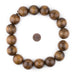 Round Grainy Natural Wood Beads (24mm) - The Bead Chest