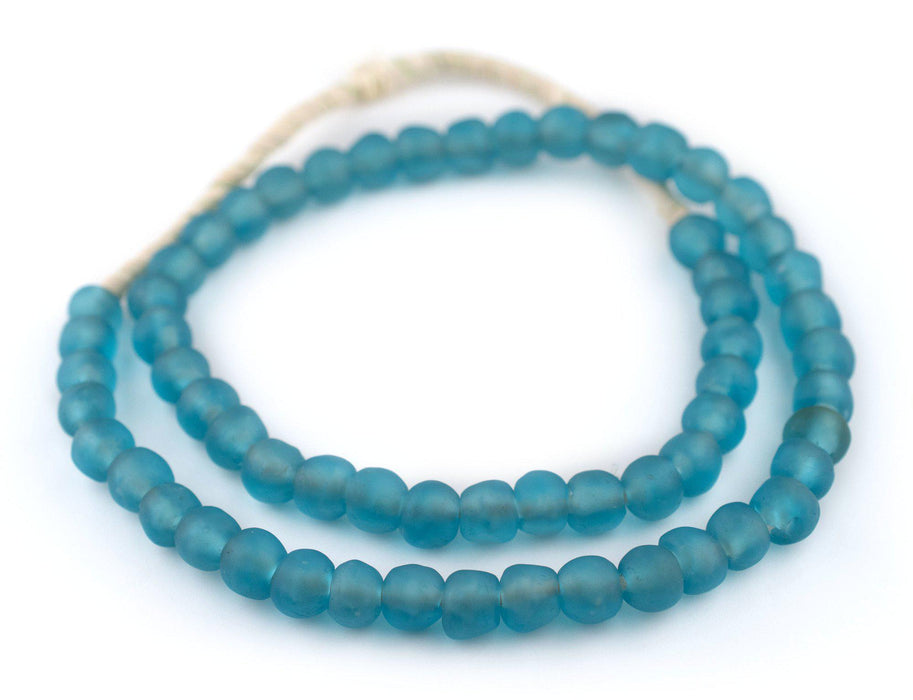 Dark Aqua Recycled Glass Beads (11mm) - The Bead Chest