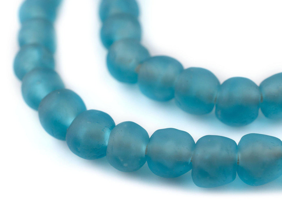 Dark Aqua Recycled Glass Beads (11mm) - The Bead Chest