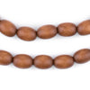 Light Brown Oval Natural Wood Beads (15x10mm)