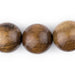 Round Grainy Natural Wood Beads (24mm) - The Bead Chest
