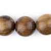 Round Grainy Natural Wood Beads (24mm)