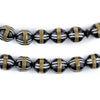 Black French Cross Round Brass-Inlaid Arabian Prayer Beads
