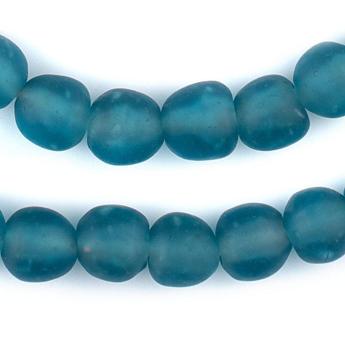 Dark Aqua Recycled Glass Beads (14mm) - The Bead Chest