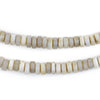 Vintage-Style White Java Glass Button Beads (8mm)