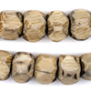 Faceted Grey Bone Beads (14x17mm)