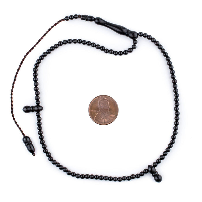 Black Round Wooden Arabian Prayer Beads (3mm) - The Bead Chest