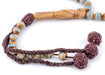 Blue Stripe Inlaid Olive Wood Arabian Prayer Beads (6mm) - The Bead Chest