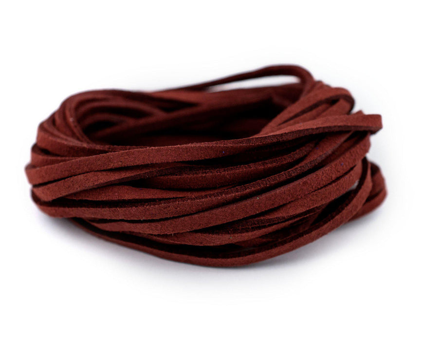 3mm Flat Burgundy Faux Suede Cord (15ft) - The Bead Chest