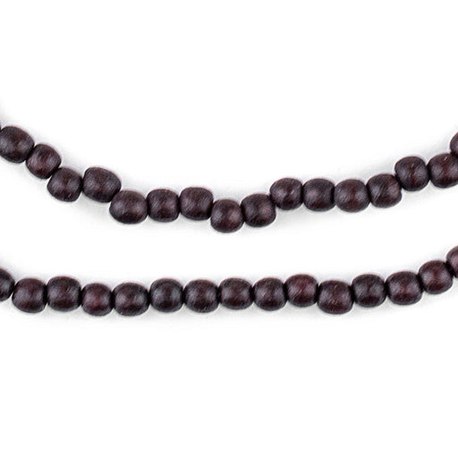 Dark Brown Round Natural Wood Beads (5mm) - The Bead Chest